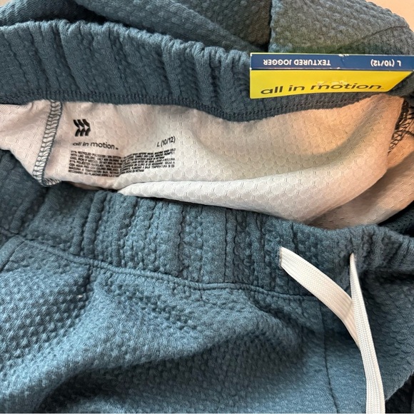 New All In Motion Textured Jogger Dark Teal Blur Kids Pants Large (10/12) - Picture 2 of 13